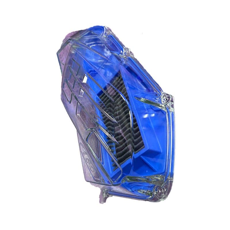 Honda PCX 125 2021 - 2025 Uyumlu Şeffaf Hava Filtre Kapağı + Yıkanabilir Performans Hava Filtresi Set Mavi aksesuar