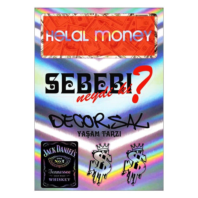 A5 Hologram Sticker 082 TEK Paket Çoklu Sticker aksesuar