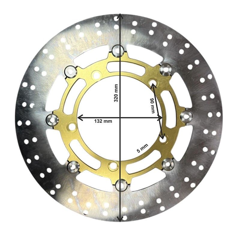 Universal 320 Mm X 132 Mm X 5 Mm Spor Ön Disk Gold aksesuar