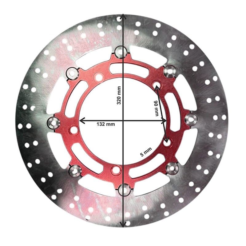Universal 320 Mm X 132 Mm X 5 Mm Spor Ön Disk Kırmızı aksesuar