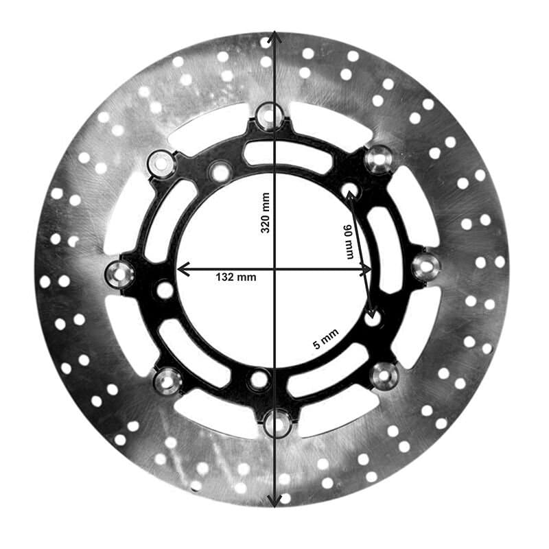 Universal 320 Mm X 132 Mm X 5 Mm Spor Ön Disk Siyah aksesuar
