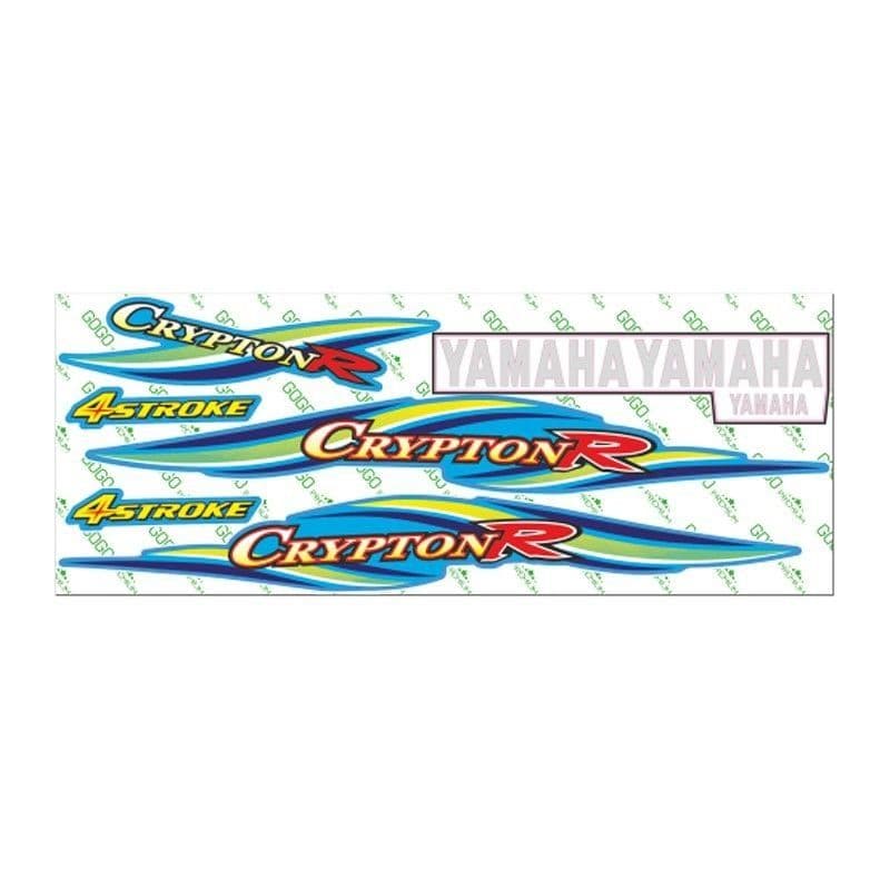 Yamaha Crypton 2005 - 2008 Uyumlu Mavi Sticker Set 002 aksesuar