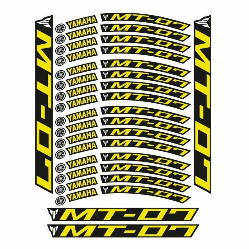 Florasan Sarı Baskı Yamaha MT-07 Uyumlu 1 Set Jant Şeridi aksesuar