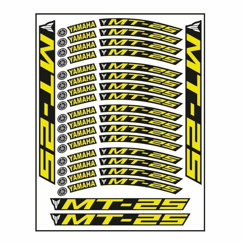 Florasan Sarı Baskı Yamaha MT-25 Uyumlu 1 Set Jant Şeridi aksesuar