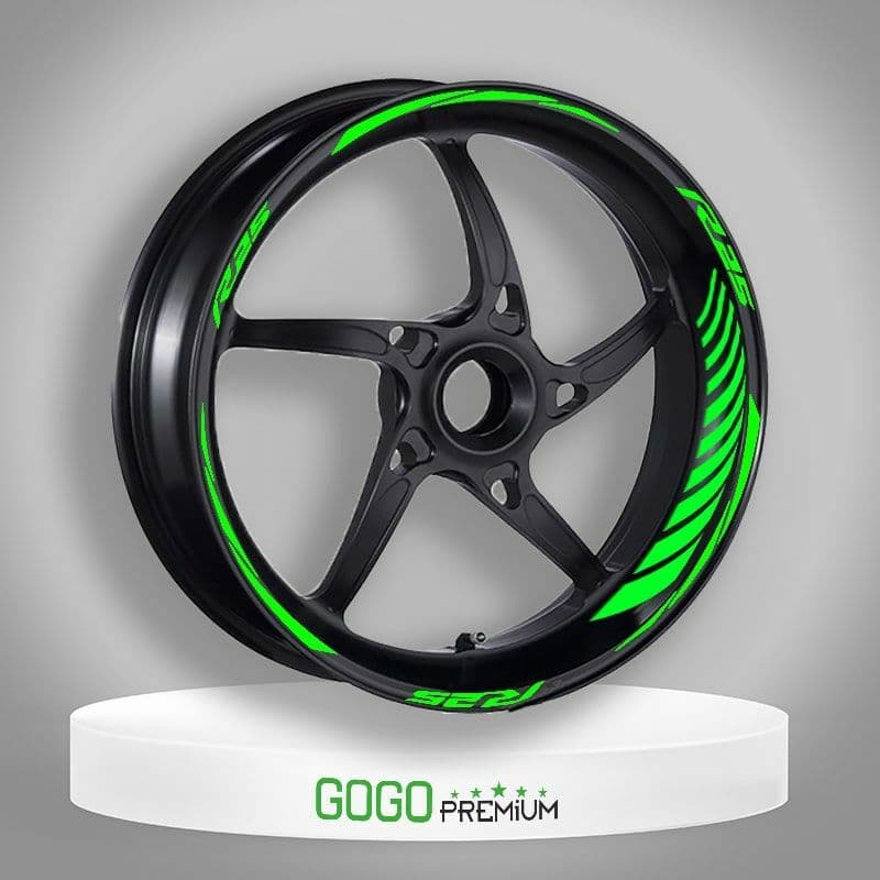 Florasan Yeşil Racing Yamaha R25 Uyumlu 1 Set Jant Şeridi aksesuar