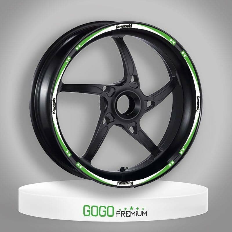 Yeşil Beyaz Kawasaki Uyumlu Reflektörlü 1 Set Jant Şeridi aksesuar