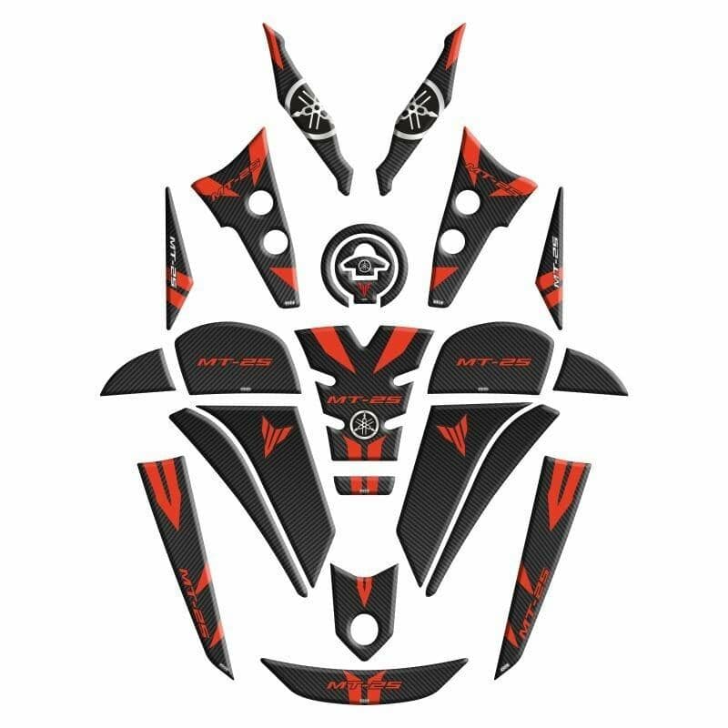 Yamaha MT25 2020 - 2024 Uyumlu Full Tank PAD Set 001 aksesuar