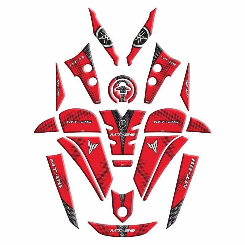 Yamaha MT25 2020 - 2024 Uyumlu Full Tank PAD Set 004 aksesuar