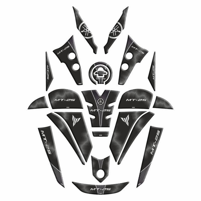 Yamaha MT25 2020 - 2024 Uyumlu Full Tank PAD Set 006 aksesuar