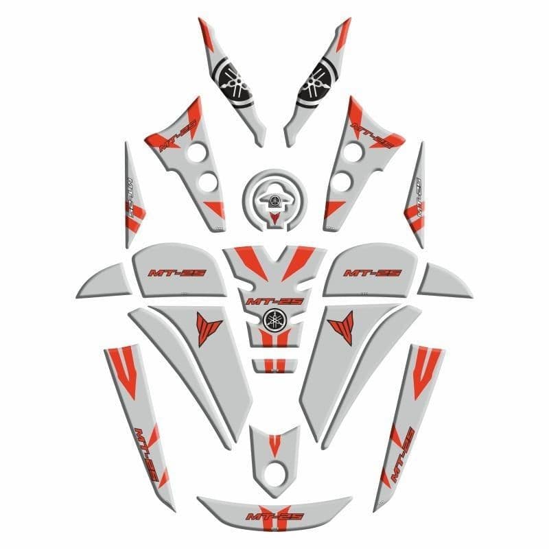 Yamaha MT25 2020 - 2024 Uyumlu Full Tank PAD Set 008 aksesuar