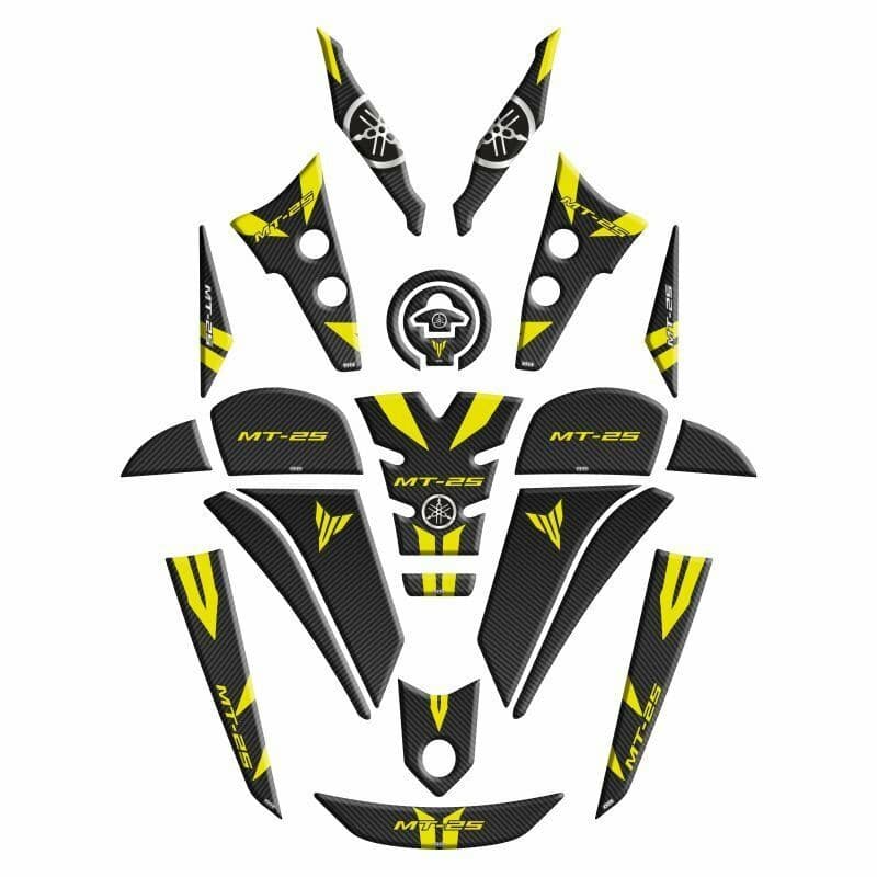 Yamaha MT25 2020 - 2024 Uyumlu Full Tank PAD Set 009 aksesuar