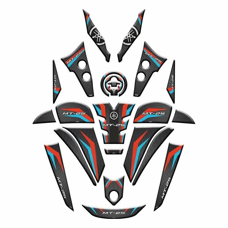 Yamaha MT25 2020 - 2024 Uyumlu Full Tank PAD Set 010 aksesuar