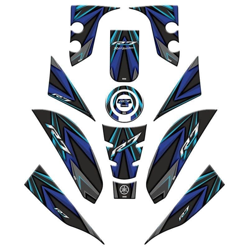 Yamaha R7 2021 - 2024 Uyumlu Full Tank PAD Set 004 aksesuar