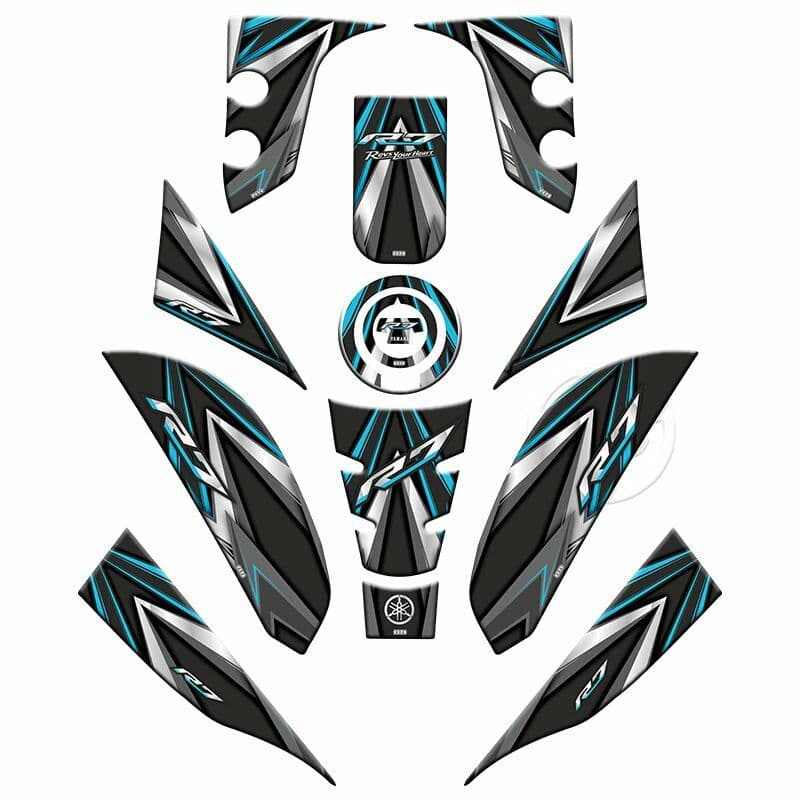 Yamaha R7 2021 - 2024 Uyumlu Full Tank PAD Set 005 aksesuar