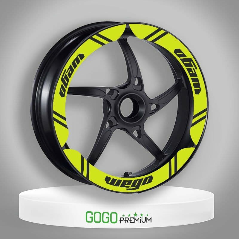 TVS Wego 110 2012 - 2024 Uyumlu FLO Sarı Geniş 1 Set Jant Şeridi aksesuar