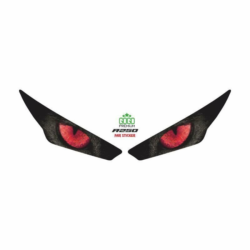 RKS R250 2023 - 2024 Uyumlu FAR Sticker Kırmızı GÖZ aksesuar